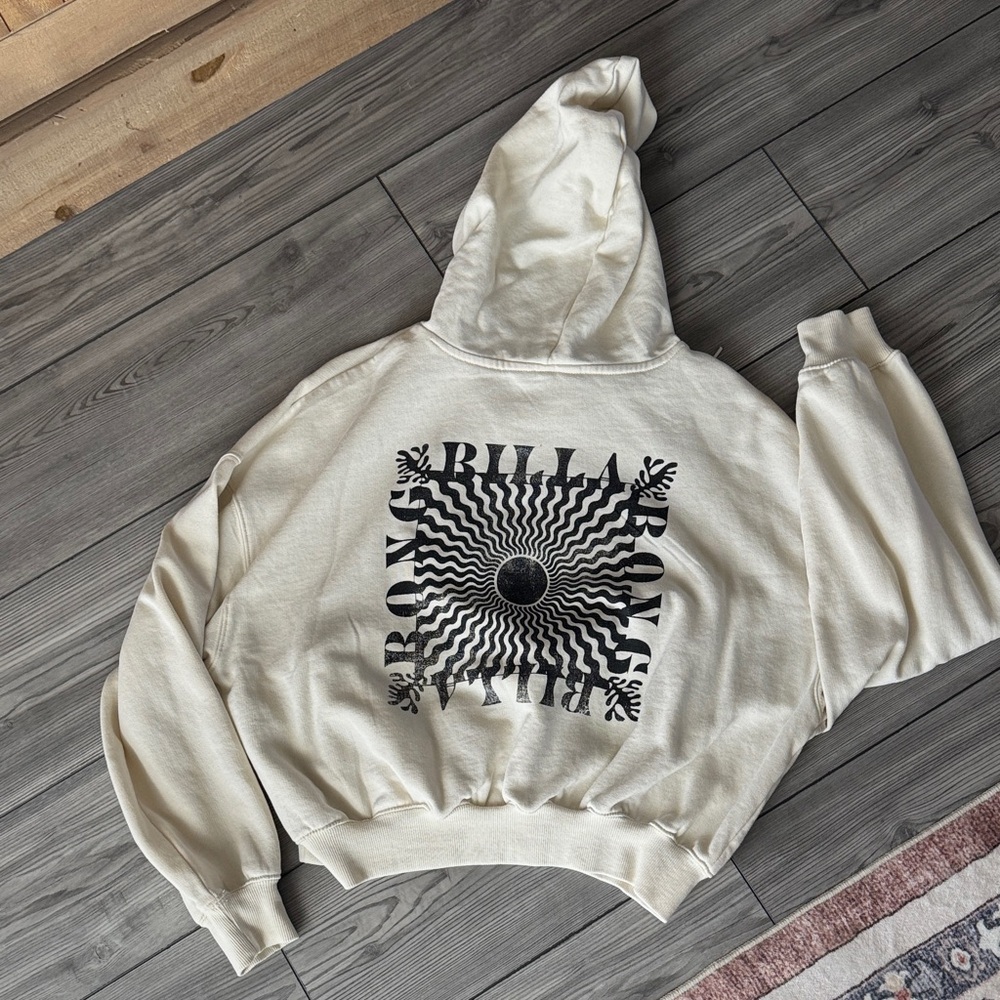 Billabong Cream Hoodie with Black Graphic